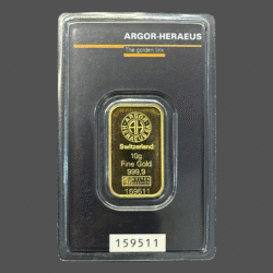 10 гр. Златно Кюлче Argor-Heraeus Холограмна Защита - Швейцария