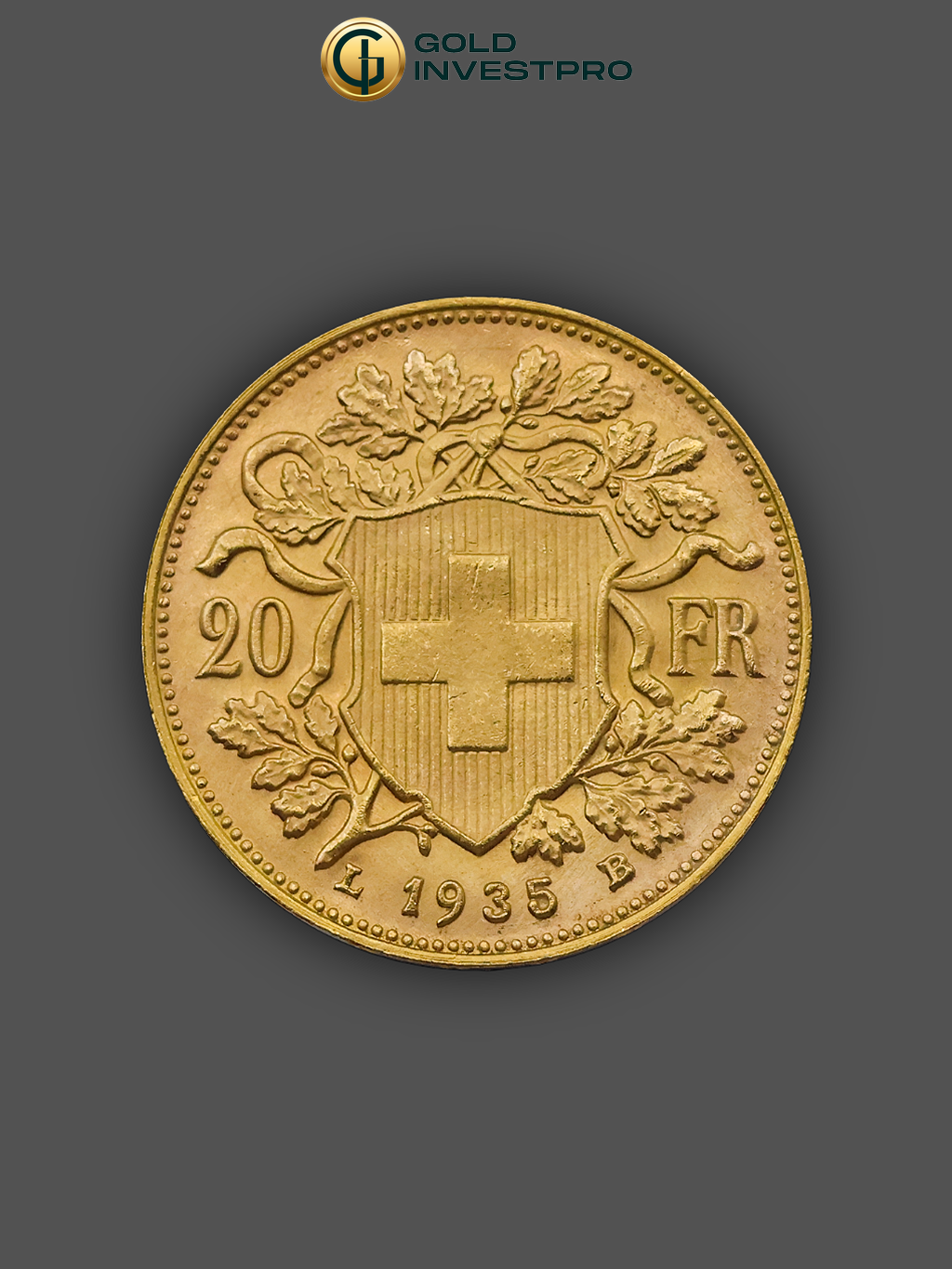 6.45 гр. 20 Швейцарски Франка Вренели 1897-1949 г. - Image 2