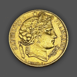 6.45 гр. 20 Френски Франка Серес 1848-1852 г.