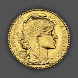 6.45 гр. 20 Френски Франка Мариана 1898-1914 г.