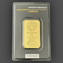 20 гр. Златно Кюлче Argor-Heraeus Холограмна Защита - Швейцария
