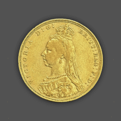 7.99 гр. Златна Монета Британски Суверен Виктория с Корона 1887-1893 г.