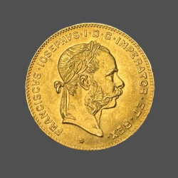 3.22гр. Златна Монета 4 Флорина-10 Франка Франц Йосиф I Австрия 1892г.
