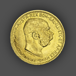 3.39гр. Златна монета 10 Корони Франц Йосиф I Австрия 1912г.