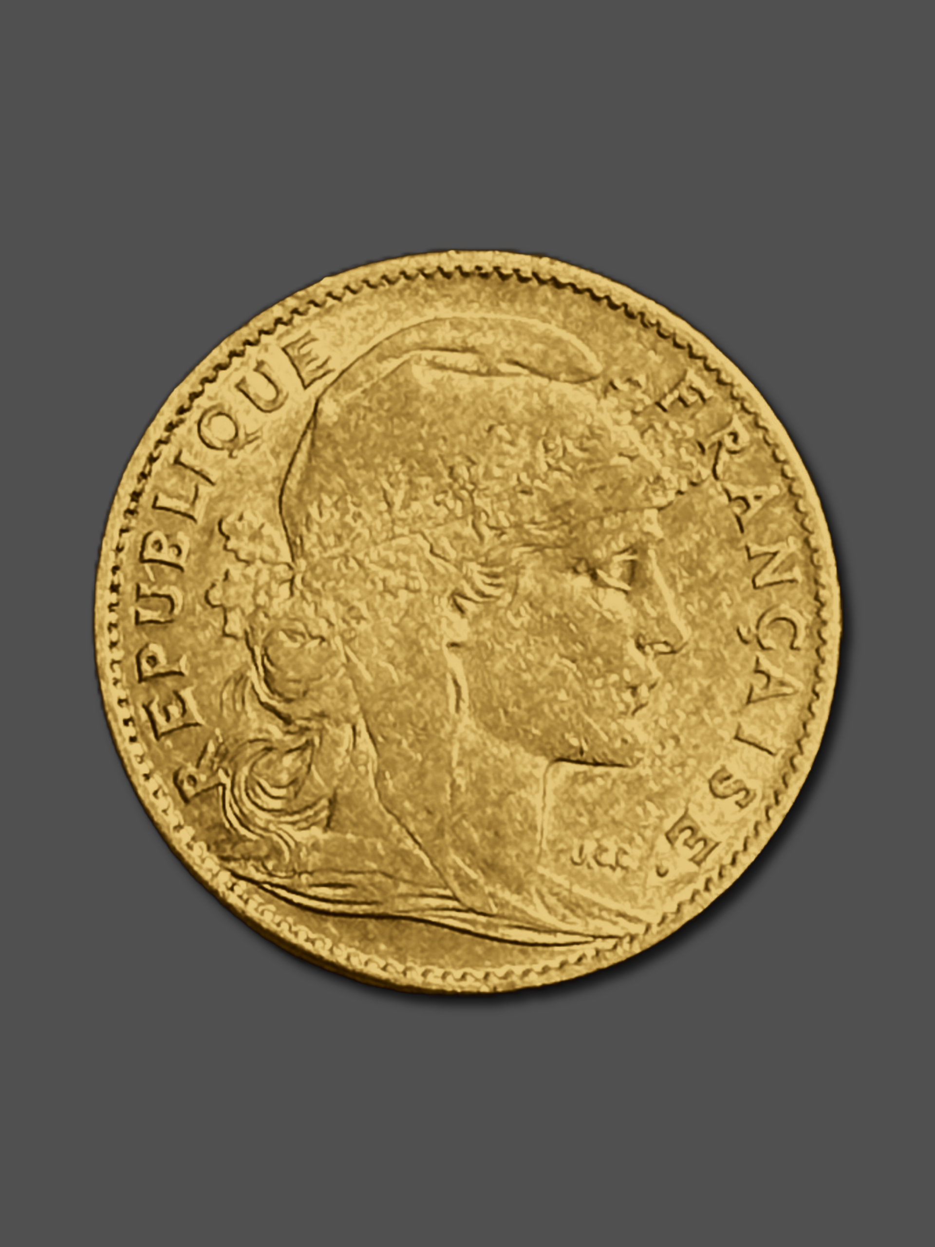 3.22 гр. Златна Монета 10 Френски Франка Мариана 1899-1914г.