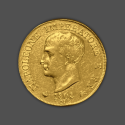 12.90гр. Златна Монета 40 Италиански Лири Наполеон I 1807-1814