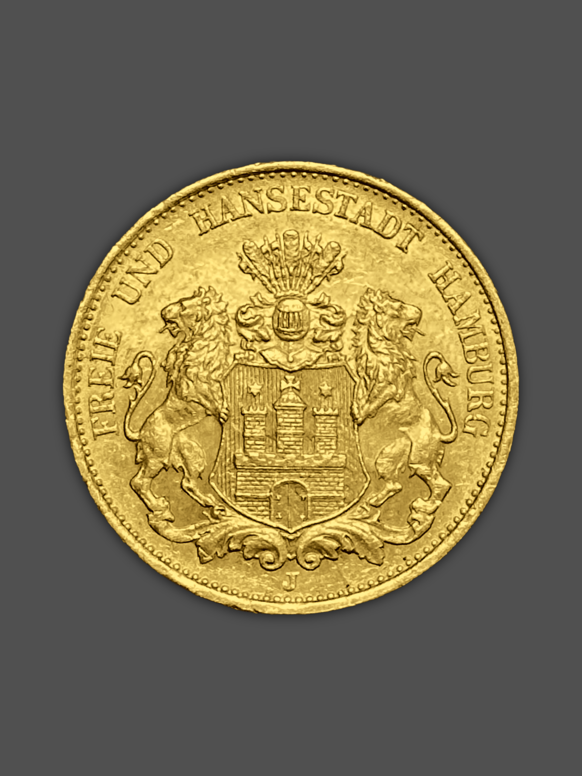 7.96гр. Златна Монета 20 Марки Хамбург 1893-1913г.